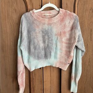 Pastel Tie-Dye Knit Cropped Sweater